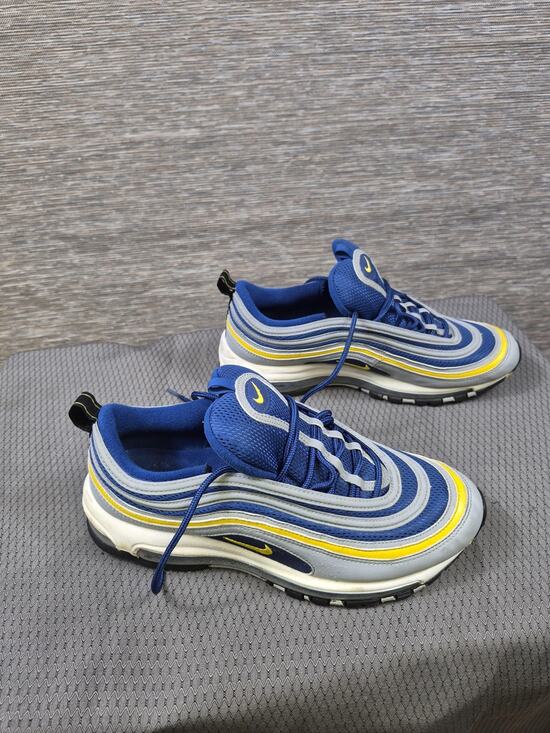 Nike Air Max 97 Shoes Mens Size 10.5 Blue Yellow Running Sneakers 921826-006